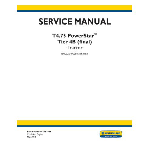 Manual de serviço em pdf do trator New Holland T4.75 PowerStar Tier 4B - New Holland Agricultura manuais - NH-47711469