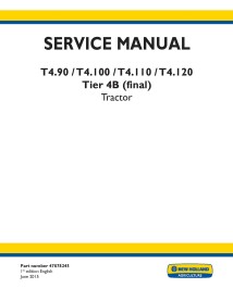 Manuel d'entretien pdf du tracteur New Holland T4.90, T4.100, T4.110, T4.120 - Nouvelle-Hollande Agriculture manuels - NH-478...