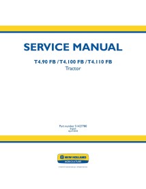 Manuel d'entretien pdf du tracteur New Holland T4.90 FB, T4.100 FB, T4.110 FB - Nouvelle-Hollande Agriculture manuels - NH-51...