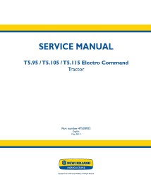 Manual de serviço pdf do trator New Holland T5.95, T5.105, T5.115 Electro Command - New Holland Agricultura manuais - NH-4753...