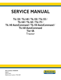 New Holland T6.120, T6.140, T6.150, T6.155, T6.160, T6.165, T6.175 manual de serviço em pdf para trator - New Holland Agricul...