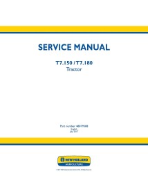 Manual de serviço pdf do trator New Holland T7.150, T7.180 - New Holland Agricultura manuais - NH-48079508