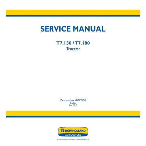 Manual de serviço pdf do trator New Holland T7.150, T7.180 - New Holland Agricultura manuais - NH-48079508
