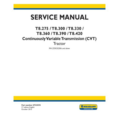 New Holland T8.275, T8.300, T8.330, T8.360, T8.390, T8.420 CVT tractor pdf service manual  - New Holland Agriculture manuals ...