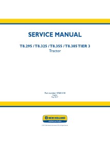 Manual de serviço em pdf do trator New Holland T8.295, T8.325, T8.355, T8.385 TIER 3 - New Holland Agricultura manuais - NH-4...