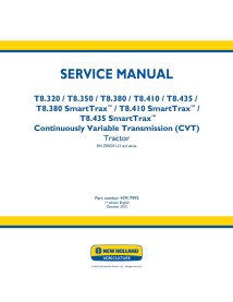 New Holland T8.320, T8.350, T8.380, T8.410, T8.435, T8.380, T8.410, T8.435 SmartTrax CVT PIN ZFRE031231+ tracteur pdf homme d...