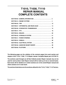 New Holland T1010, T1030, T1110 tractor pdf repair manual  - New Holland Agriculture manuals - NH-87739173