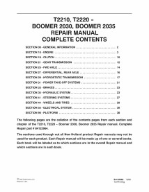 New Holland T2210, T2220, Boomer 2030, 2035 tractor pdf repair manual  - New Holland Agriculture manuals - NH-84122964