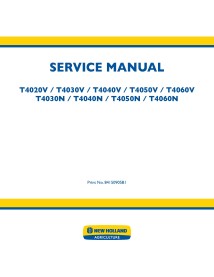 Manuel d'entretien pdf du tracteur New Holland T4020V, T4030V, T4040V, T4050V, T4060V, T4030N, T4040N, T4050N, T4060N - Nouve...