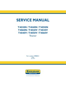 Manuel d'entretien pdf du tracteur New Holland T4030N, T4040N, T4050N, T4060N, T4020V, T4030V, T4040V, T4050V, T4060V - Nouve...