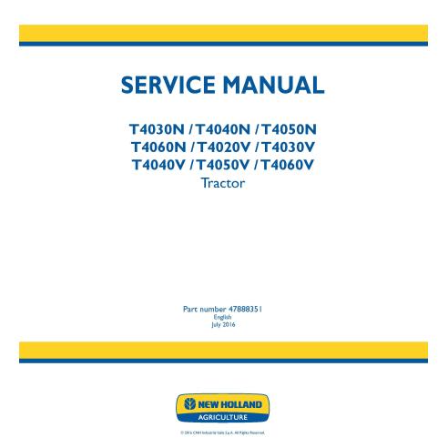 New Holland T4030N, T4040N, T4050N, T4060N, T4020V, T4030V, T4040V, T4050V, T4060V tractor pdf service manual  - New Holland ...
