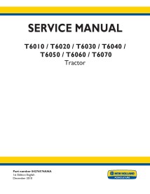 Manual de serviço pdf do trator New Holland T6010, T6020, T6030, T6040, T6050, T6060, T6070 - New Holland Agriculture manuais