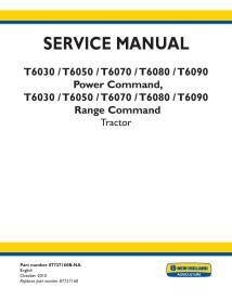 Manuel d'entretien pdf du tracteur New Holland T6030, T6050, T6070, T6080, T6090 Power / Range Command - New Holland Agricult...