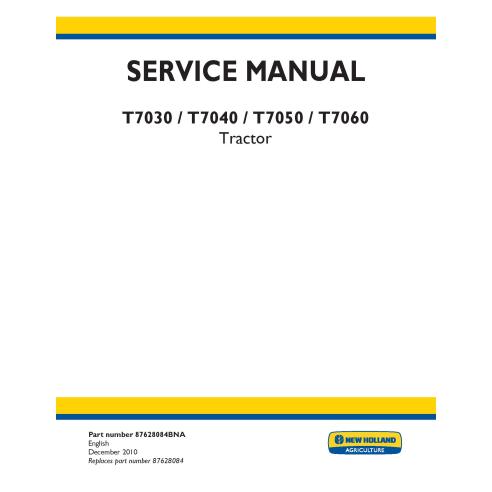 New Holland T7030, T7040, T7050, T7060 tractor pdf manual de servicio - Agricultura de Nueva Holanda manuales - NH-87628084BNA