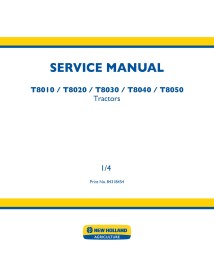 Manual de serviço pdf do trator New Holland T8010, T8020, T8030, T8040, T8050 - New Holland Agricultura manuais - NH-84318454