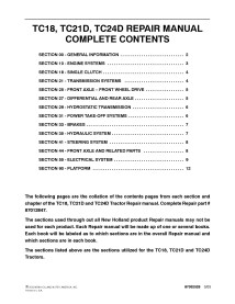 Manual de reparo em pdf do trator New Holland TC18, TC21D, TC24D - New Holland Agricultura manuais - NH-87012847