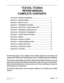 Manual de reparo em pdf do trator New Holland TC21DA, TC24DA - New Holland Agricultura manuais - NH-87053135