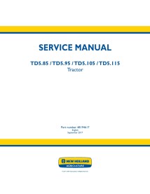 Manual de serviço pdf do trator New Holland TD5.85, TD5.95, TD5.105, TD5.115 - New Holland Agricultura manuais - NH-48194617