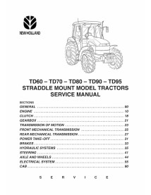 Manual de reparo pdf do trator New Holland TD60, TD70, TD80, TD90, TD95 - New Holland Agricultura manuais - NH-84285908R0