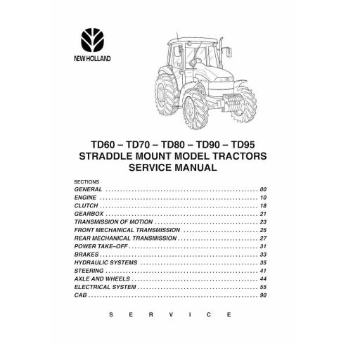 New Holland TD60, TD70, TD80, TD90, TD95 tractor pdf manual de reparación - Agricultura de Nueva Holanda manuales - NH-842859...