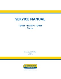 Manuel d'entretien pdf du tracteur New Holland TD65F / TD75F / TD85F - Nouvelle-Hollande Agriculture manuels - NH-84574094A