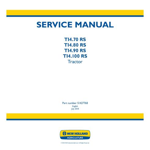 New Holland TI4.70 RS, TI4.80 RS, TI4.90 RS, TI4.100 RS tractor pdf manual de servicio - Agricultura de Nueva Holanda manuale...