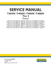 Manual de reparo pdf de trator New Holland T4030V, T4040V, T4050V, T4060V Tier 3 - New Holland Agricultura manuais - NH-47888353