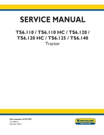 Manuel d'entretien pdf du tracteur New Holland TS6.110, TS6.110 HC, TS6.120, TS6.120 HC, TS6.125, TS6.140 - Nouvelle-Hollande...