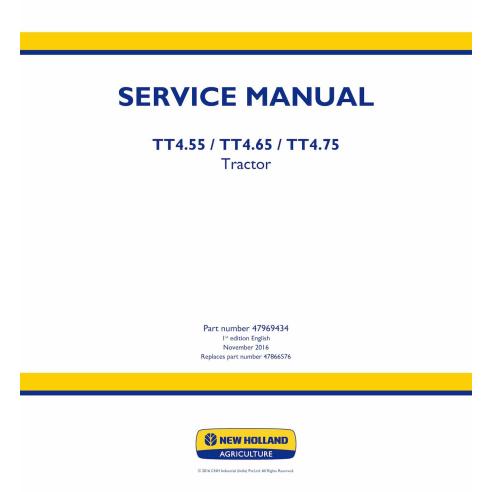 Manual de serviço pdf do trator New Holland TT4.55, TT4.65, TT4.75 - New Holland Agricultura manuais - NH-47969434