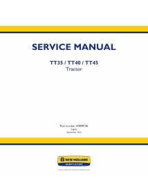 Manuel d'entretien pdf des tracteurs New Holland TT35, TT40, TT45 - Nouvelle-Hollande Agriculture manuels - NH-47899736