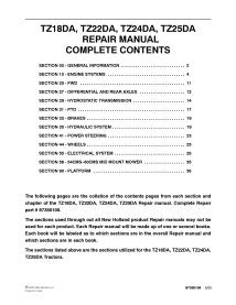 New Holland TZ18DA, TZ22DA, TZ24DA, TZ25DA tractor pdf repair manual  - New Holland Agriculture manuals - NH-87350100