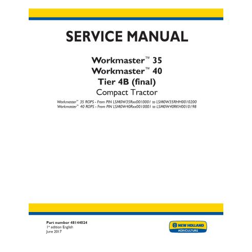 Manual de serviço pdf do trator New Holland Workmaster 35, 40 - New Holland Agricultura manuais - NH-48144024