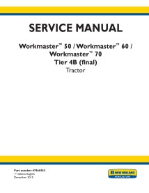 Manuel d'entretien pdf du tracteur New Holland Workmaster 50, 60, 70 Tier 4B - Nouvelle-Hollande Agriculture manuels - NH-478...