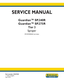 Manuel d'entretien pdf du pulvérisateur New Holland Guardian SP.240R, SP.275R Tier 3 - New Holland Agriculture manuels - NH-4...