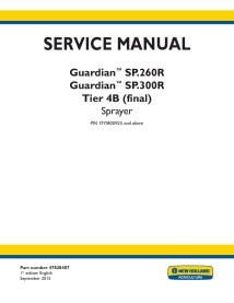 Manual de serviço em pdf do pulverizador New Holland Guardian SP.260R, SP.300R Tier 4B - New Holland Agriculture manuais