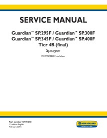 New Holland Guardian SP.295F, SP.300F, SP.345F, SP.400F Tier 4B sprayer pdf service manual  - New Holland Agriculture manuals