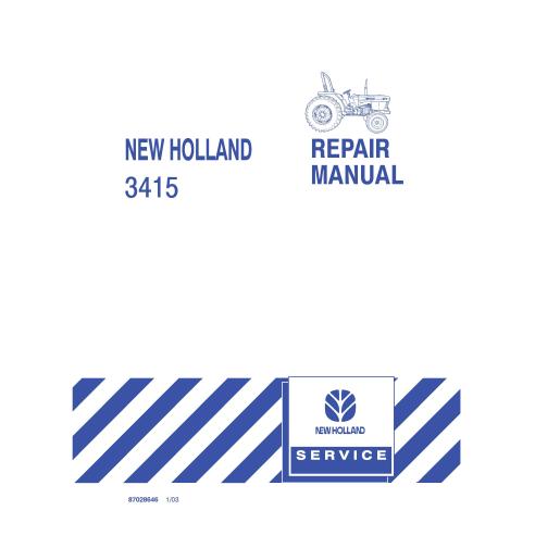 Manuel d'entretien pdf du tracteur New Holland 3415 - Nouvelle-Hollande Agriculture manuels - NH-87028646