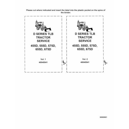 Manuel de réparation pdf du tracteur New Holland 455D, 55D, 575D, 655D, 675D - Nouvelle-Hollande Agriculture manuels - NH-400...