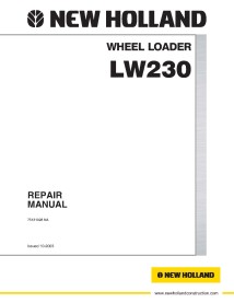 Cargador de ruedas New Holland LW230 manual de reparación en pdf - New Holland Construcción manuales - NH-75131028