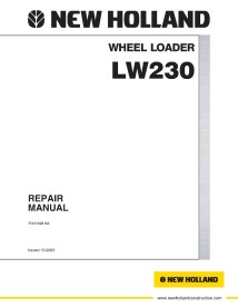 Manual de reparo em pdf da carregadeira de rodas New Holland LW230 - Construção New Holland manuais - NH-75131028