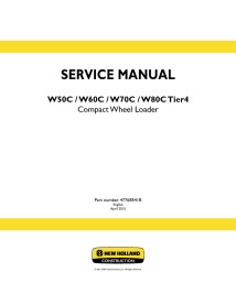 Cargador de ruedas New Holland W50C, W60C, W70C, W80C Tier4 manual de servicio pdf - New Holland Construcción manuales - NH-4...