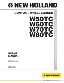 Manual de reparo em pdf da carregadeira de rodas New Holland W50C, W60C, W70C, W80C - Construção New Holland manuais - NH-876...