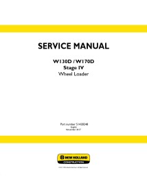 New Holland W130D, W170D Stage IV wheel loader pdf service manual  - New Holland Construction manuals - NH-51428248