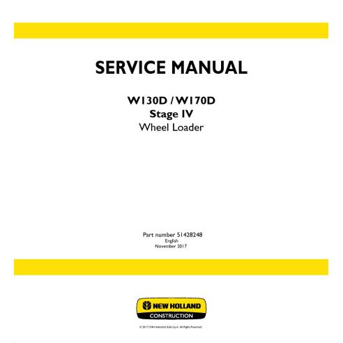 Cargador de ruedas New Holland W130D, W170D Stage IV manual de servicio en pdf - New Holland Construcción manuales - NH-51428248