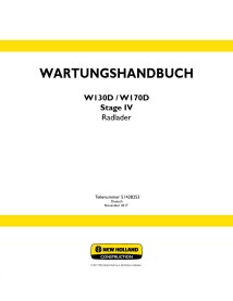 New Holland W130D, W170D Stage IV wheel loader pdf service manual DE - New Holland Construction manuals - NH-51428253