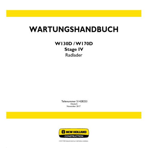 Manual de serviço em pdf da carregadeira de rodas New Holland W130D, W170D Stage IV DE - Construção New Holland manuais - NH-...