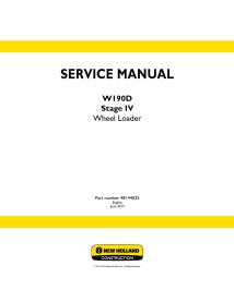 Cargador de ruedas New Holland W190D Stage IV manual de servicio pdf - New Holland Construcción manuales - NH-48144035