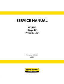 Manuel d'entretien pdf de la chargeuse sur pneus New Holland W190D Stage IV - Construction New Holland manuels - NH-48144035