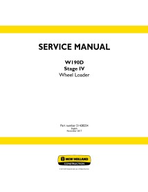 New Holland W190D Stage IV wheel loader pdf service manual  - New Holland Construction manuals - NH-51428254