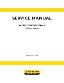 Manual de serviço em pdf da carregadeira de rodas New Holland W270C, W300C Tier 4 - Construção New Holland manuais - NH-84547...